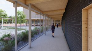 Vue couloir acces PADEL